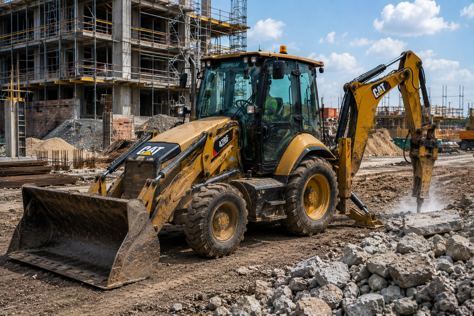 TLB with Pecker Hire South Africa - Project Plant Hire