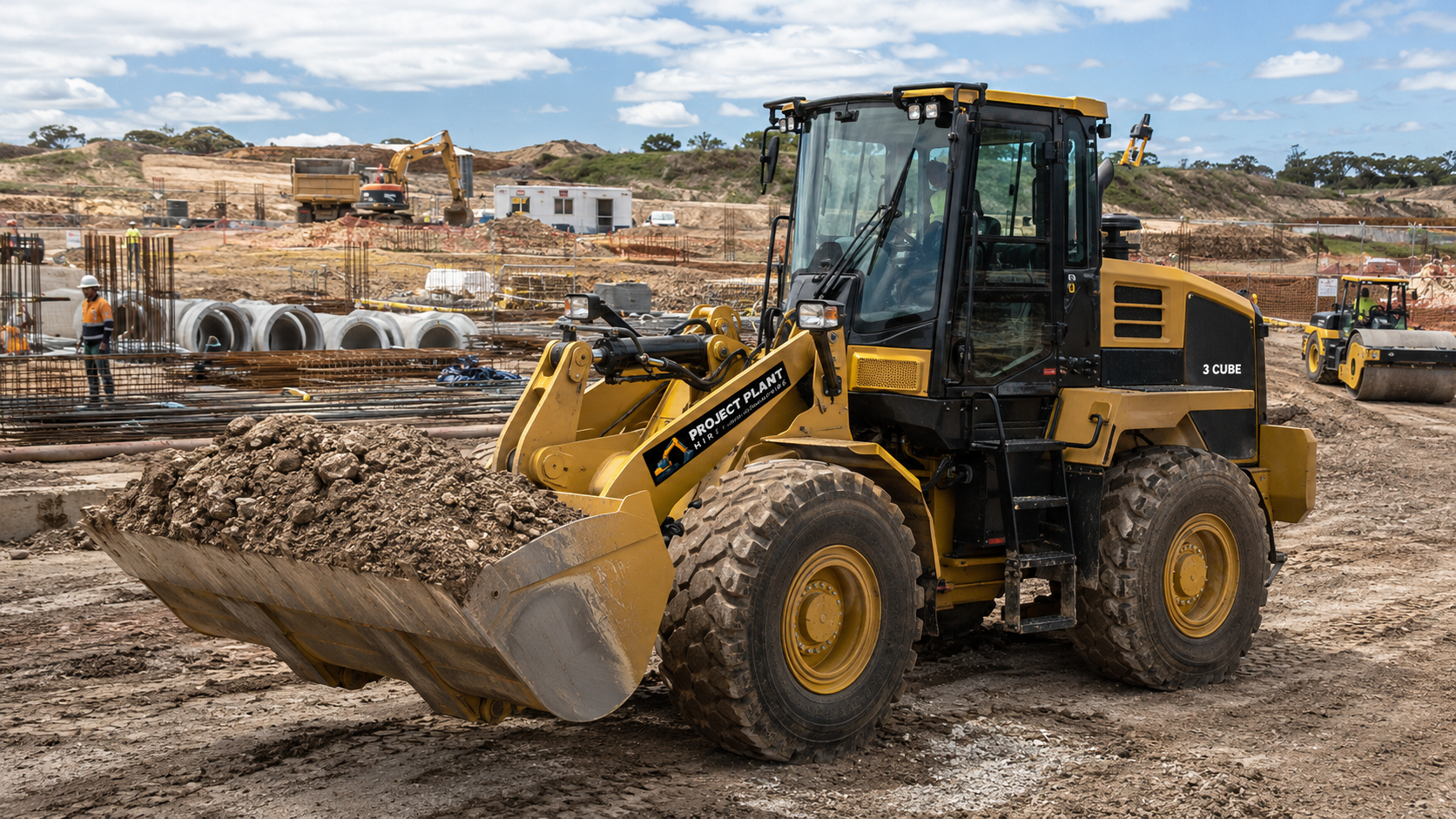 3 Cube Front End Loader Hire